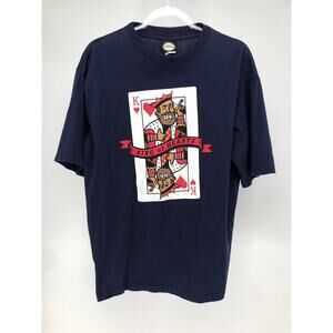 The Source King Of Hearts Navy Blue Graphic T-Shirt Mens L